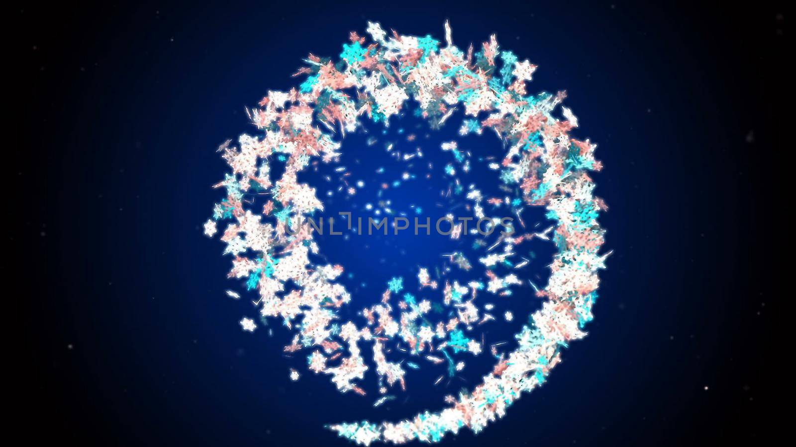 christmas and new year romantic background with flying snowflakes 3D rendering by designprojects