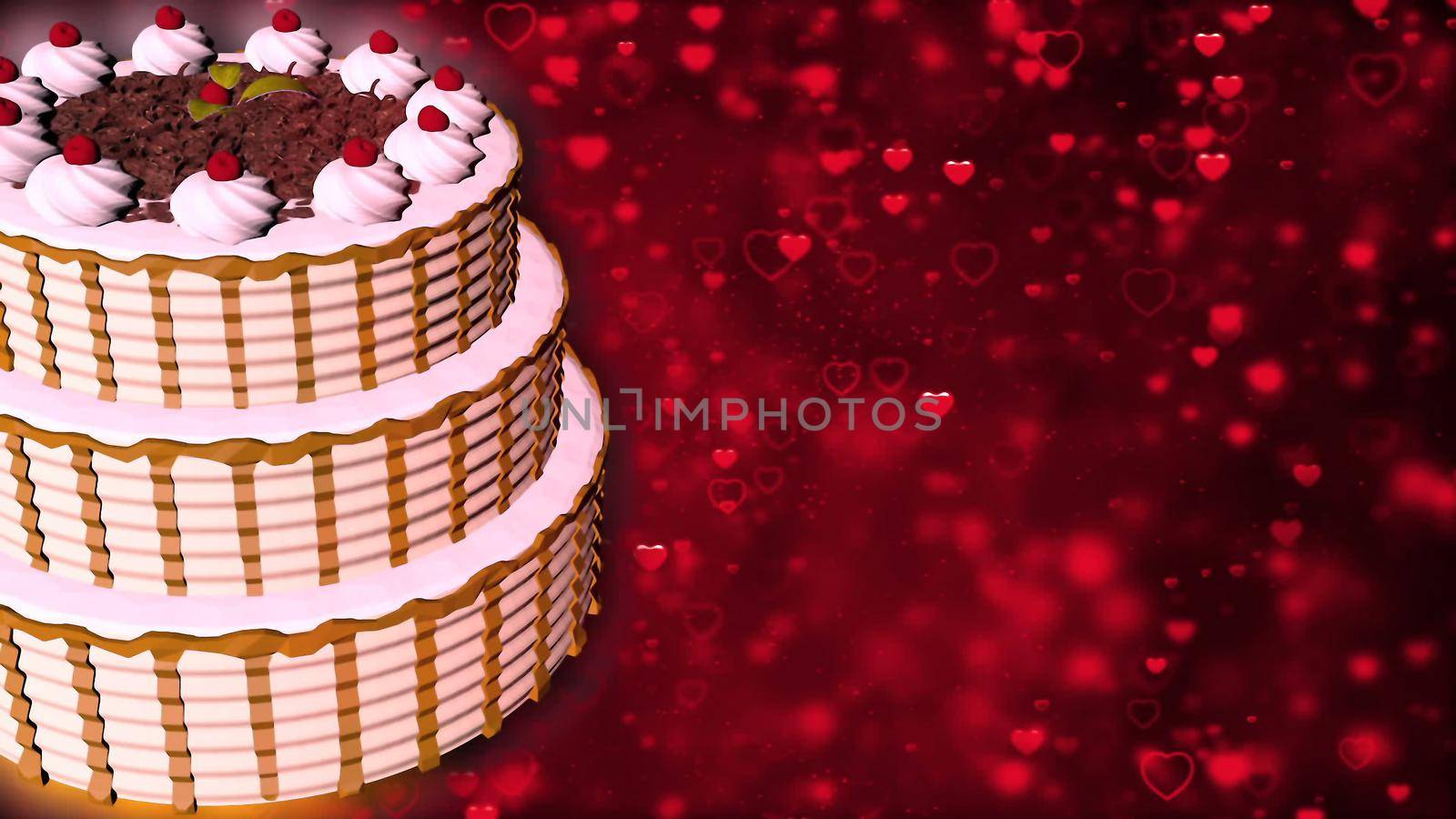 Happy Birthday cake. 3D rendering by designprojects