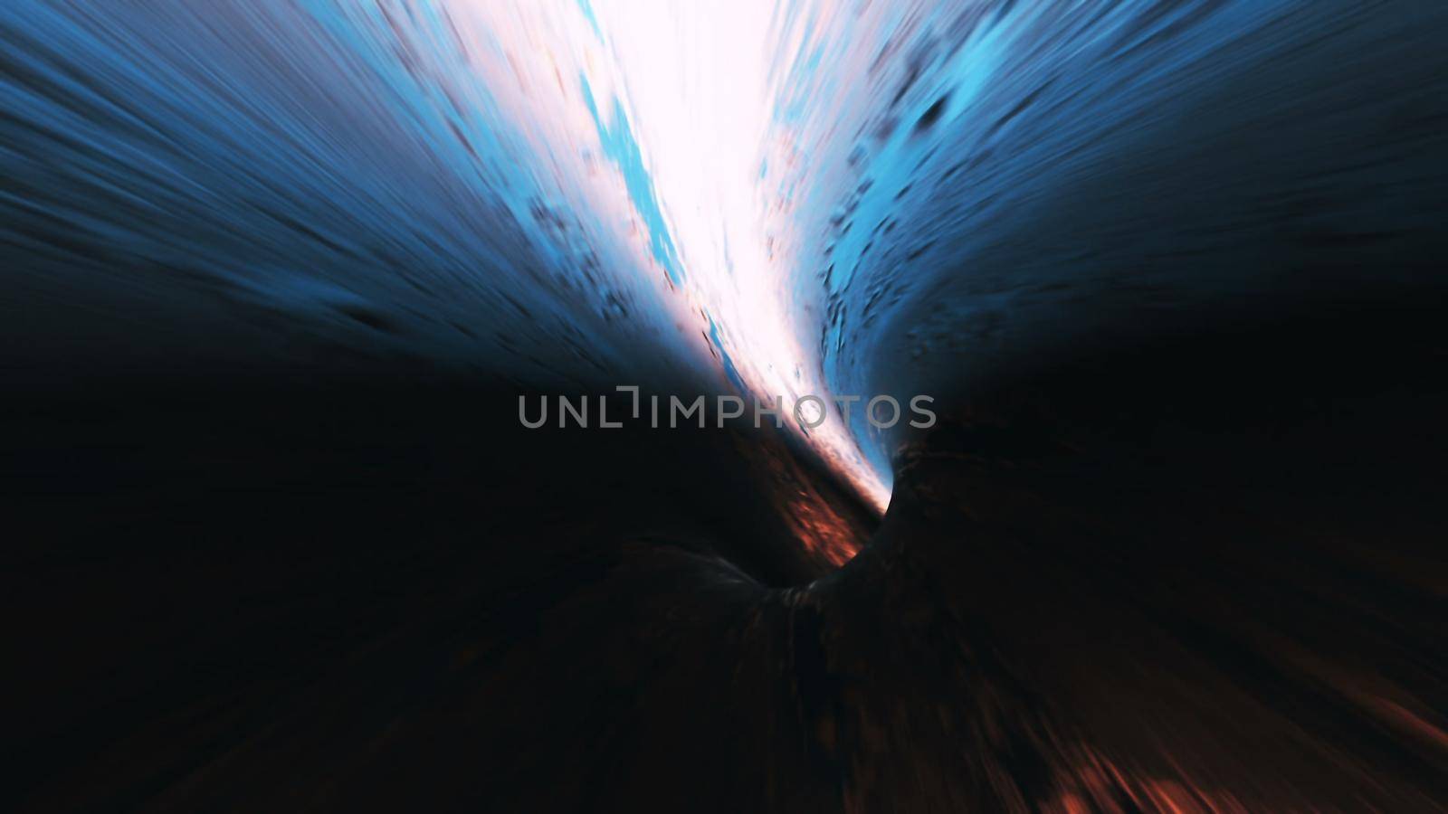 Abstract background with flight in sci-fi tunnel with fantastic lights.