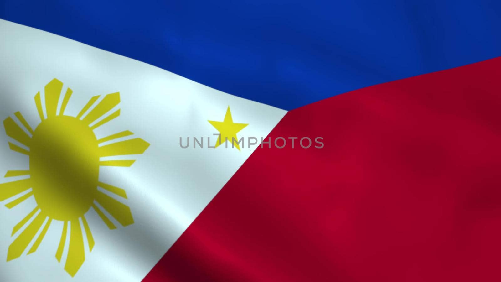 Realistic Philippines flag waving in the wind.