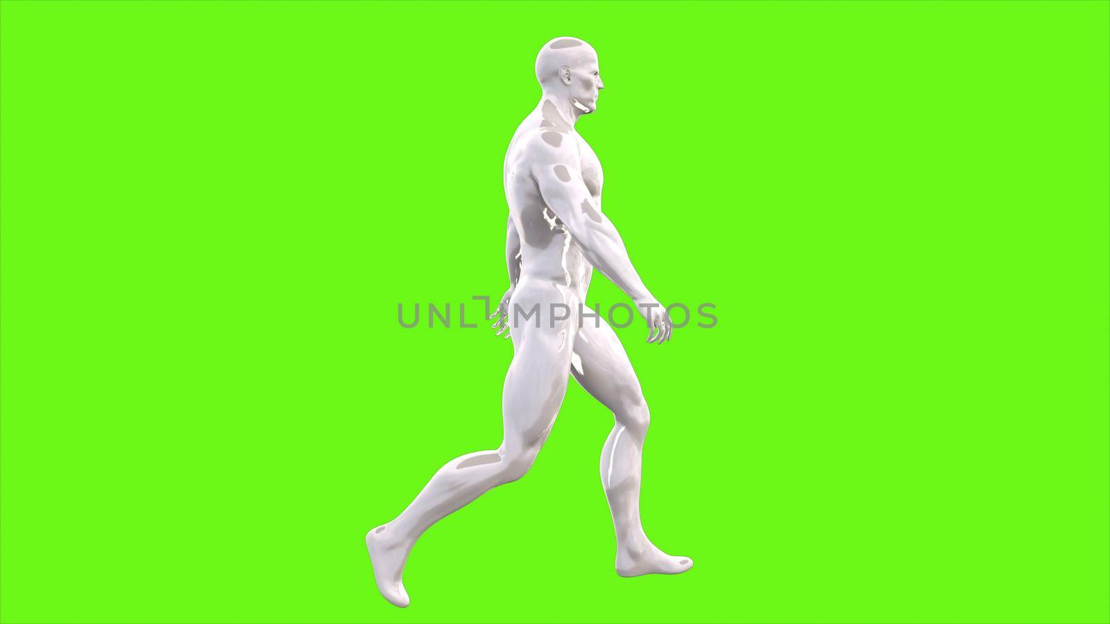 walking man on green screen 3D rendering by designprojects