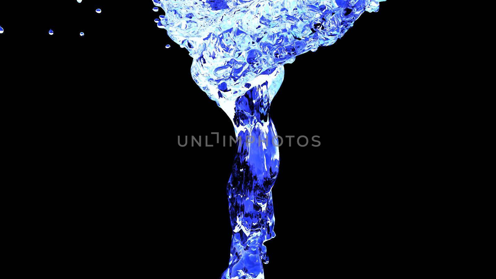 Water splash with bubbles of air 3D rendering by designprojects