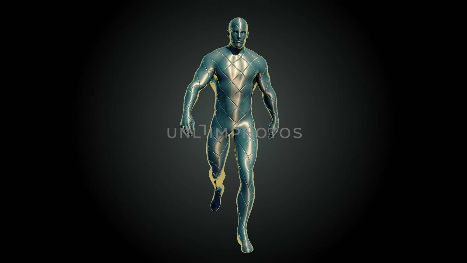 abstract walking man. 3D rendering by designprojects