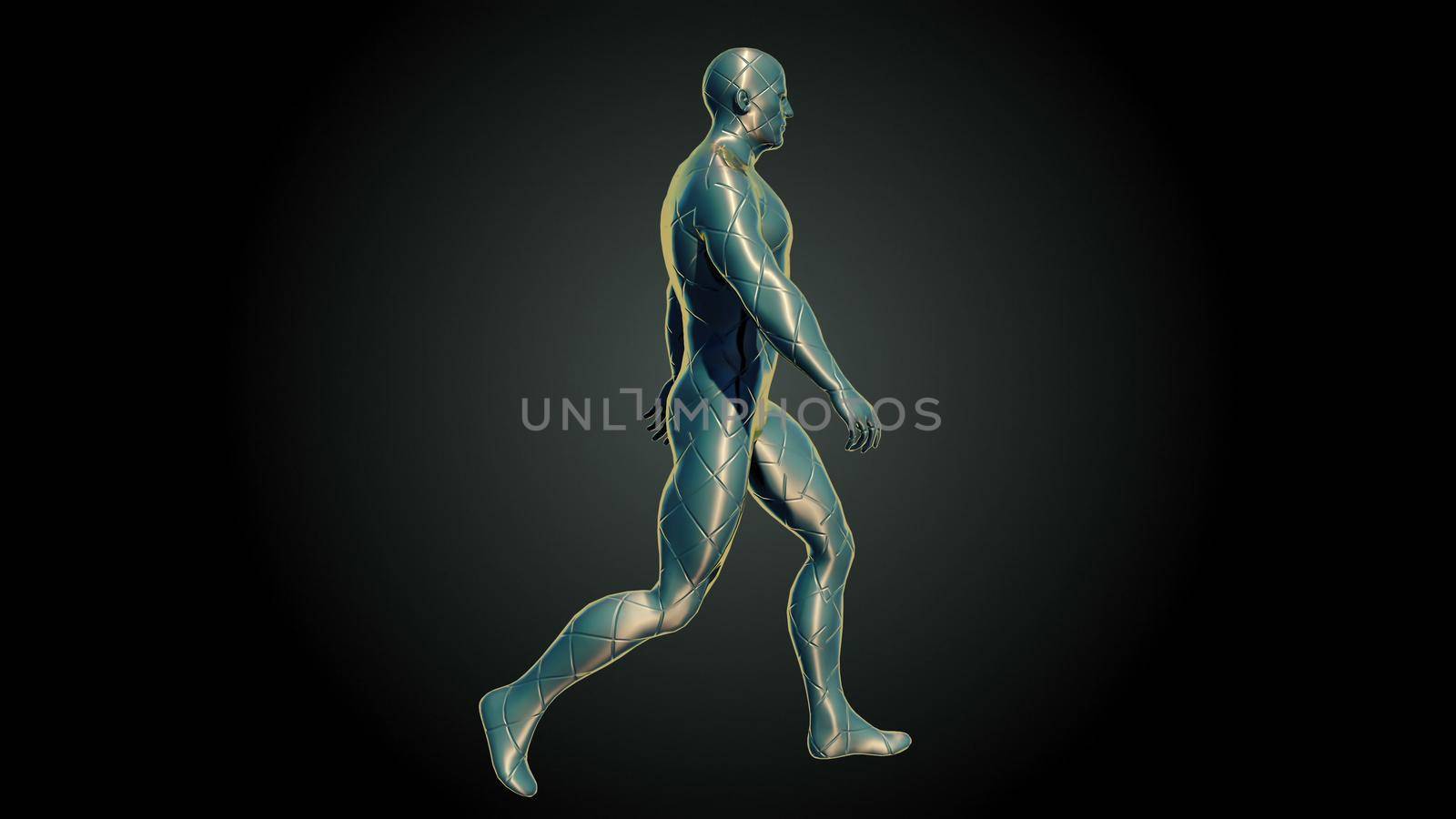 abstract walking man on white background.