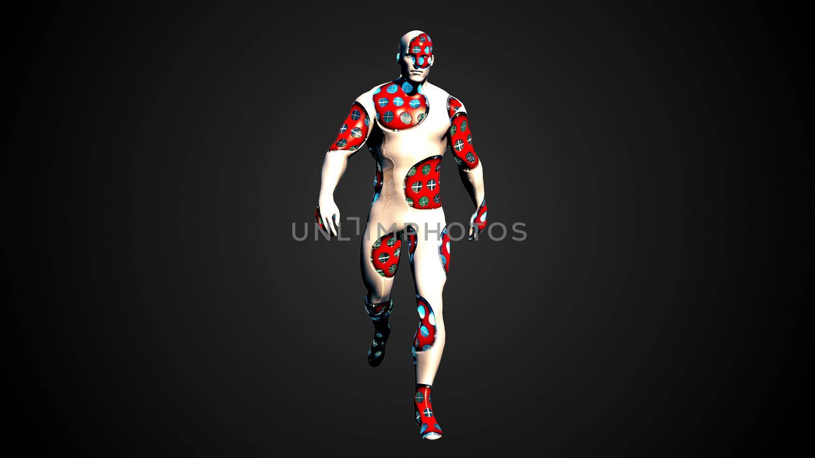 abstract walking man. 3D rendering by designprojects