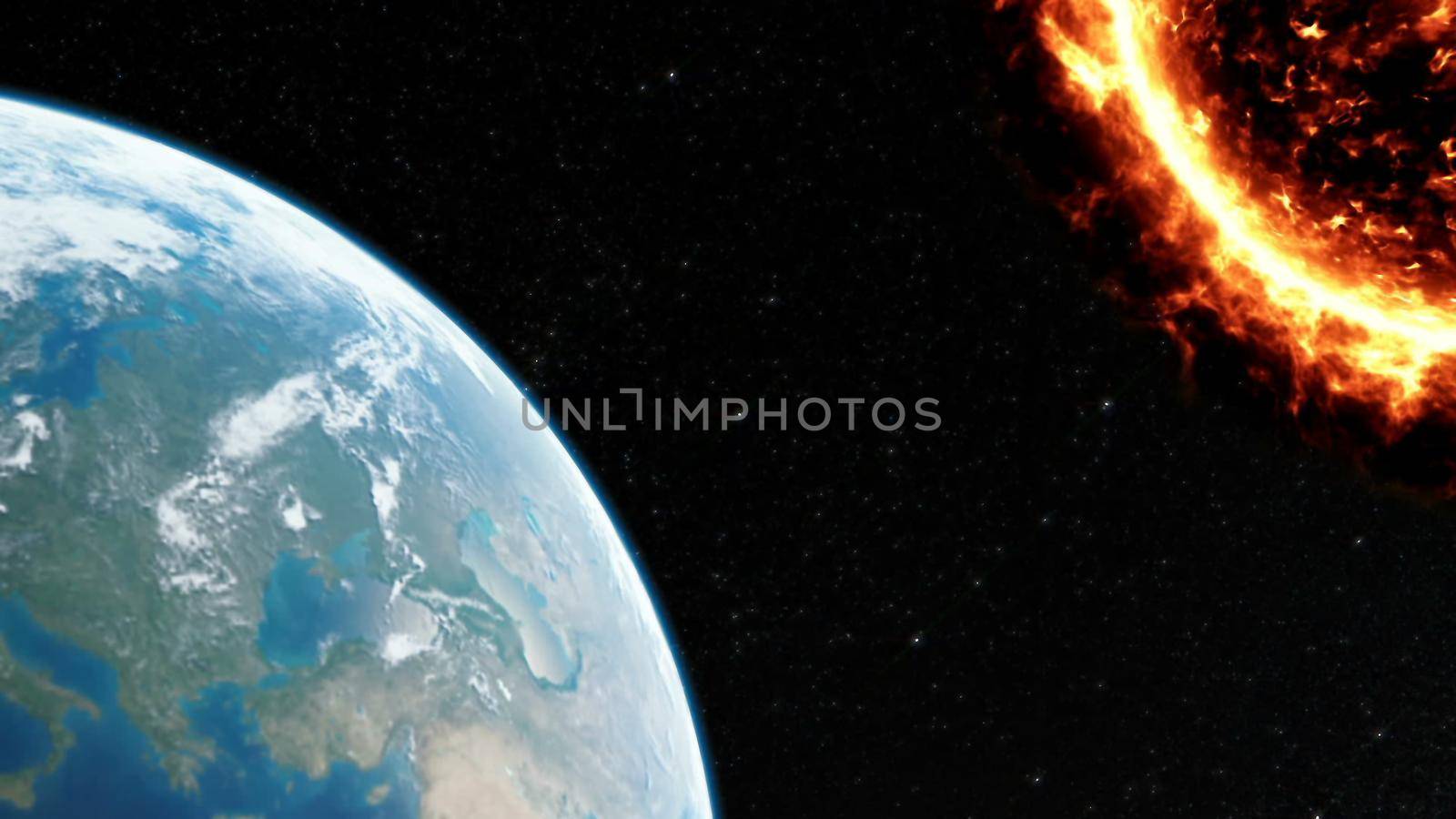 Abstract earth with sun 3D rendering by designprojects