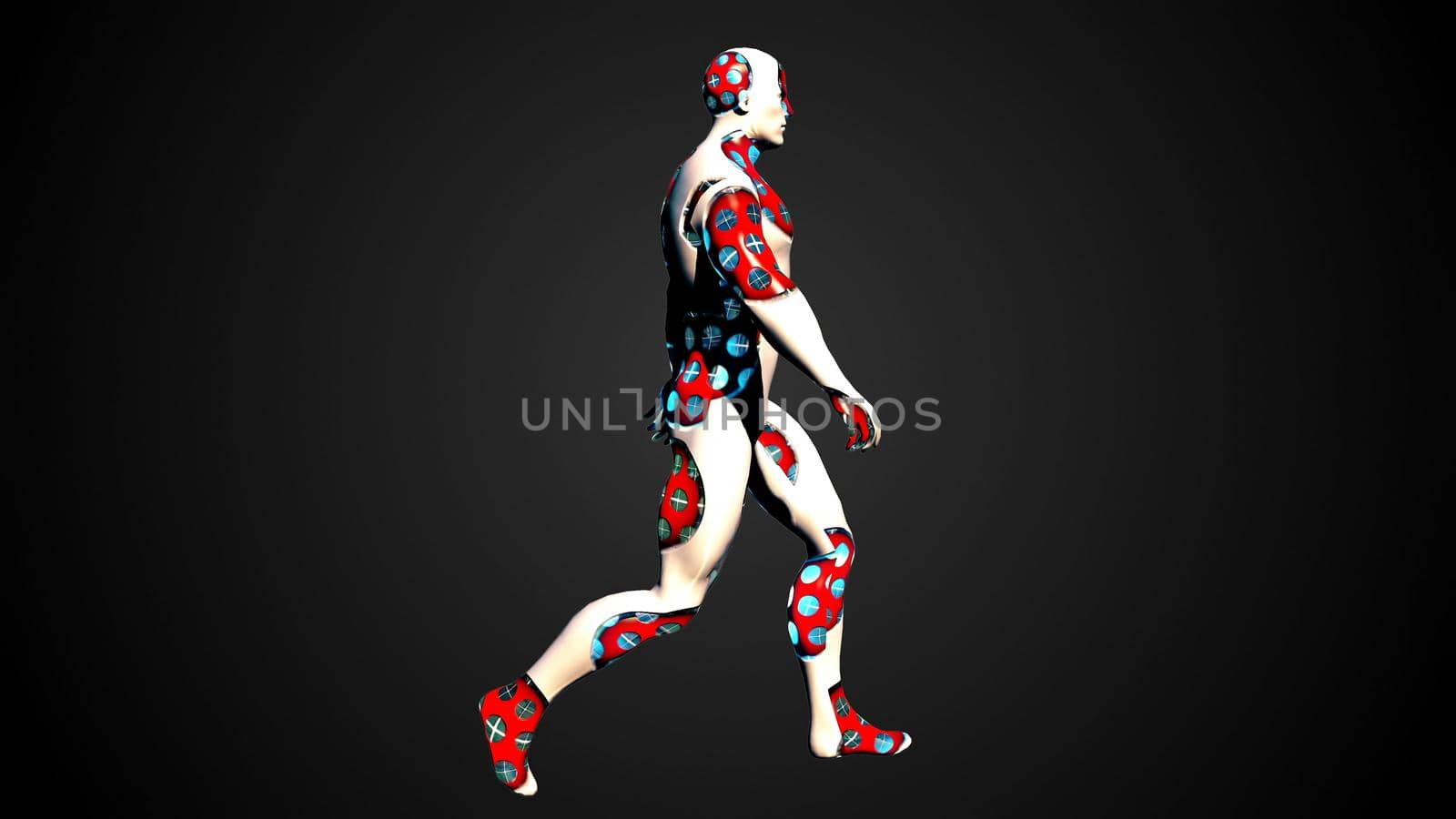 abstract walking man on white background.