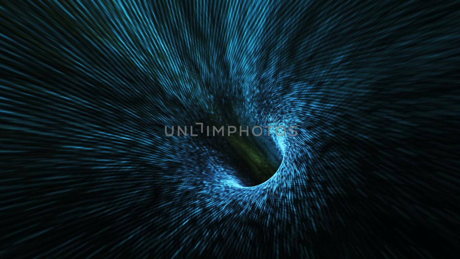 Abstract background with flight in sci-fi tunnel with fantastic lights.