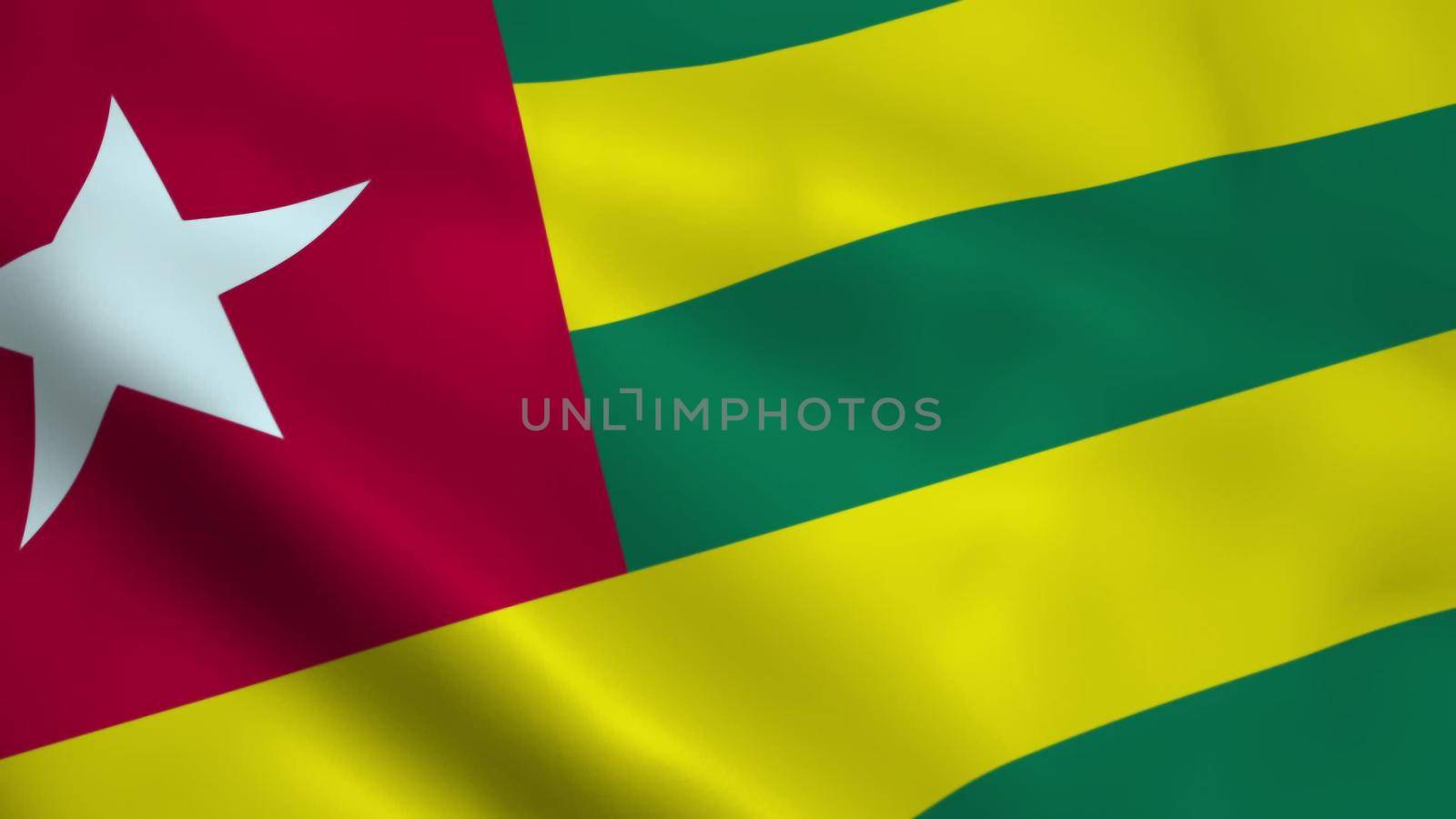 Realistic Togo flag 3D rendering by designprojects