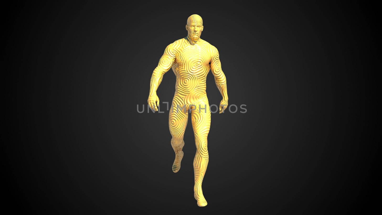 abstract walking man. 3D rendering by designprojects