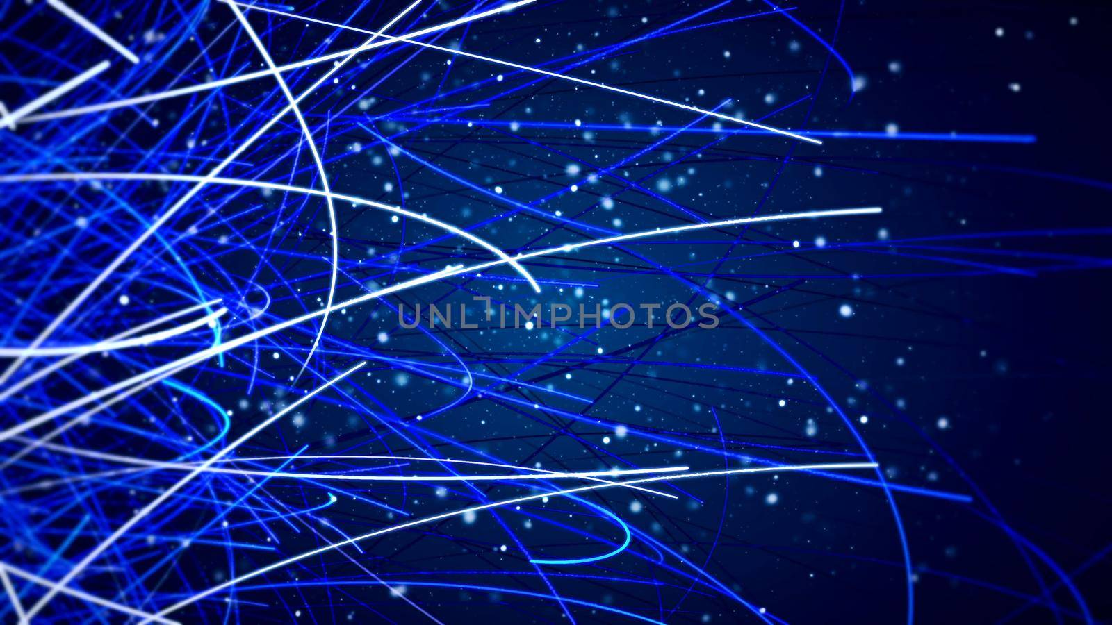 Abstract CGI graphics with blue lines