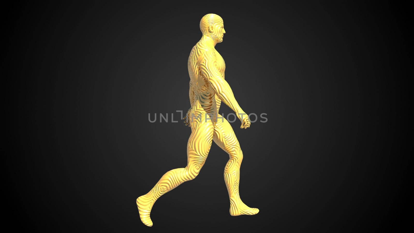 abstract walking man on white background.