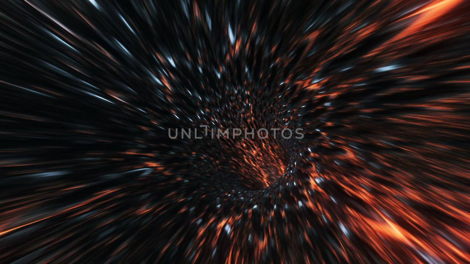 background with flight in sci-fi tunnel with fantastic lights. 3D rendering by designprojects