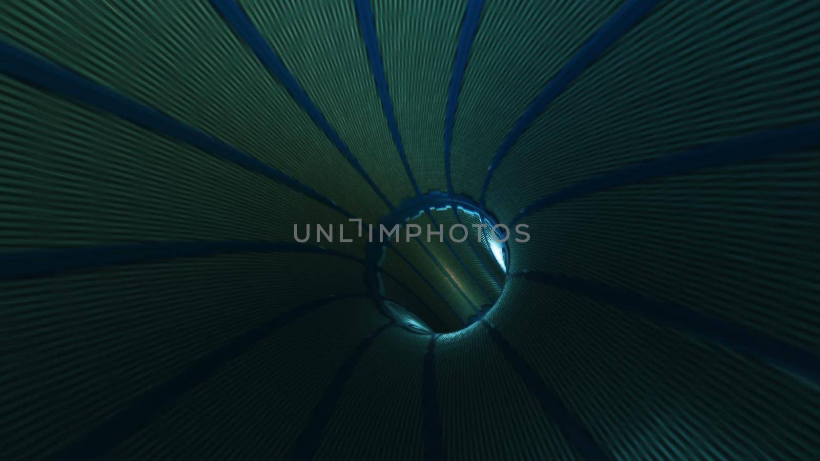 Abstract background with flight in sci-fi tunnel with fantastic lights.