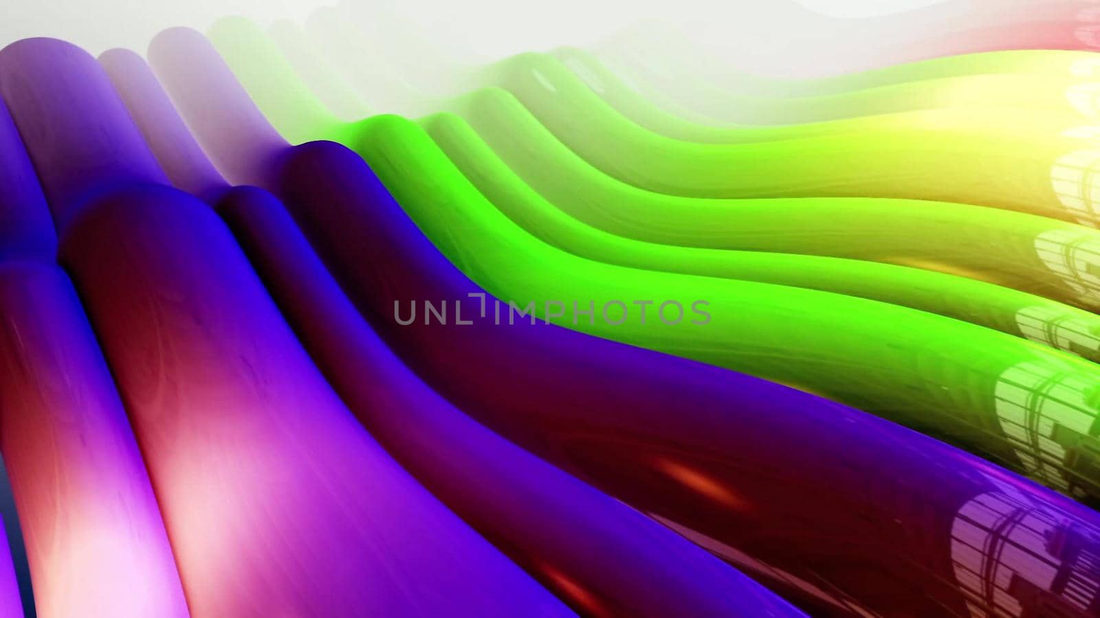 Abstract flowing colorful waves. 3d rendering