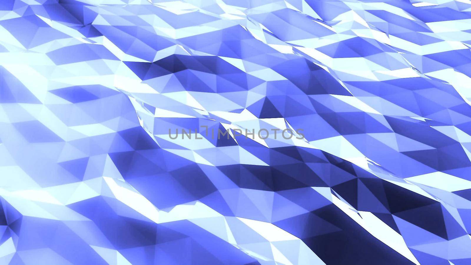Abstract low poly green sea. Blue