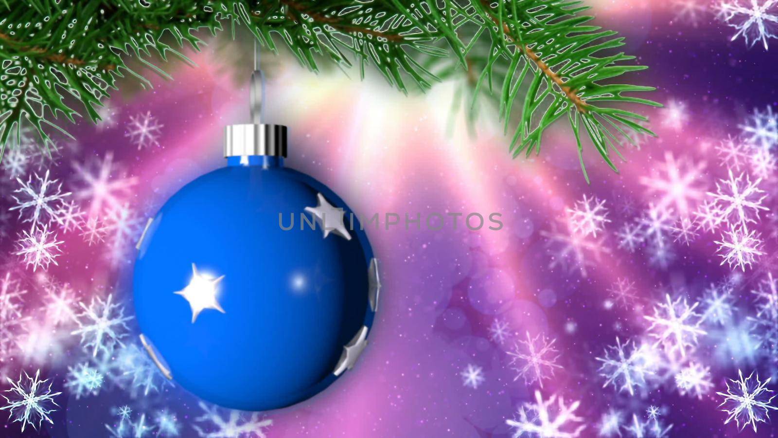 Christmas background with nice ball 3D rendering by designprojects