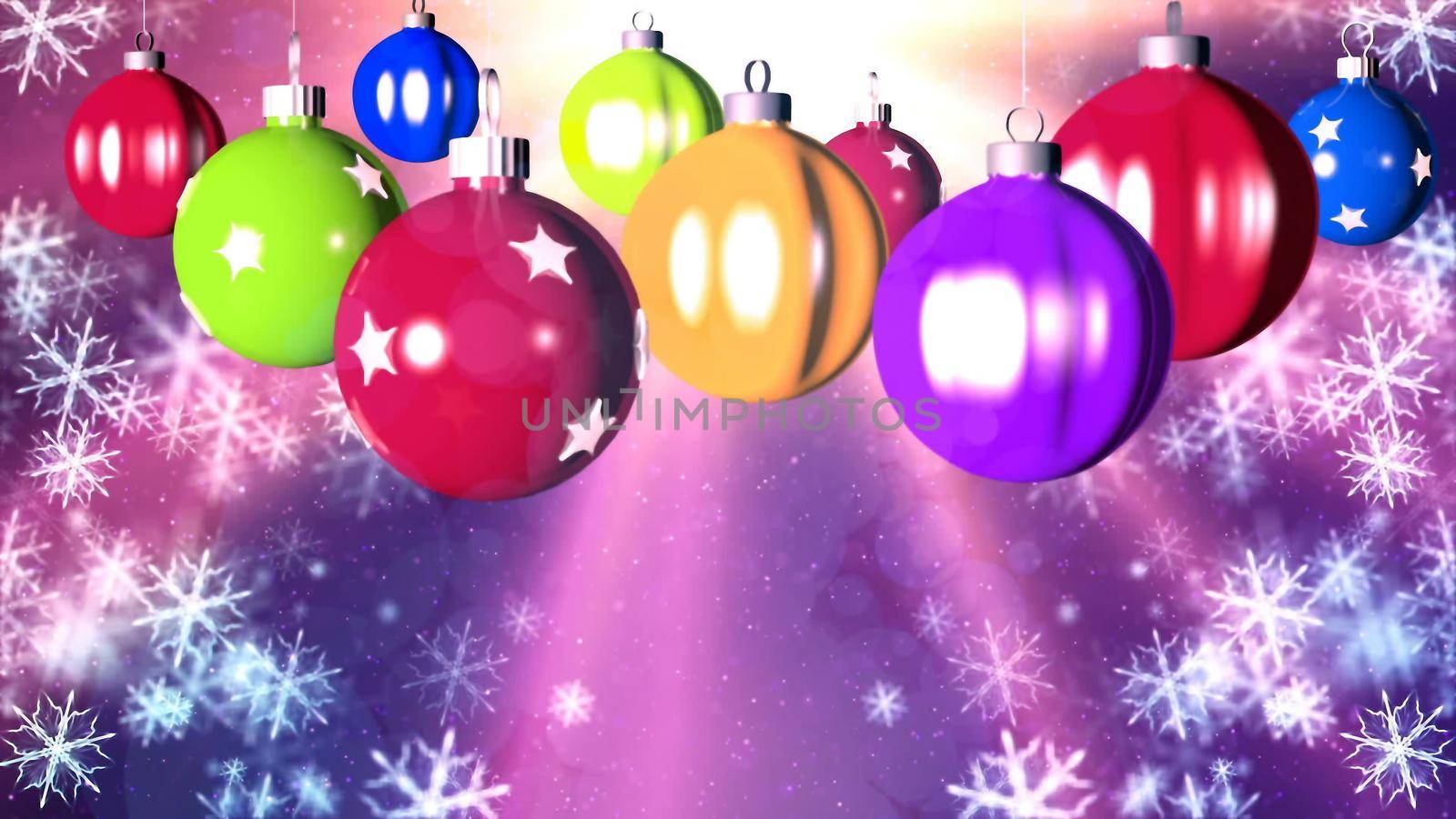 Christmas background with nice balls 3D rendering by designprojects