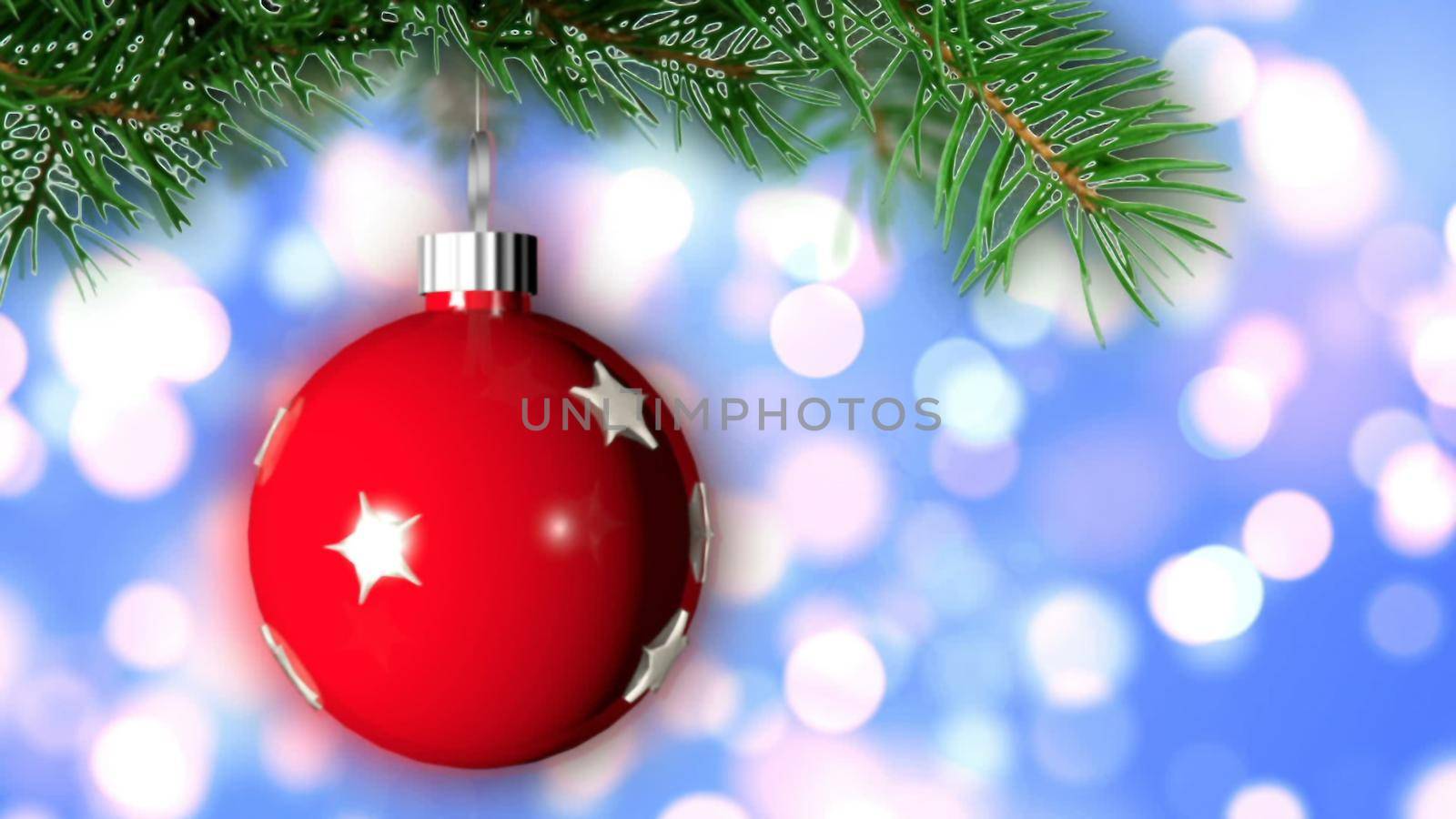 Christmas background with nice ball 3D rendering by designprojects