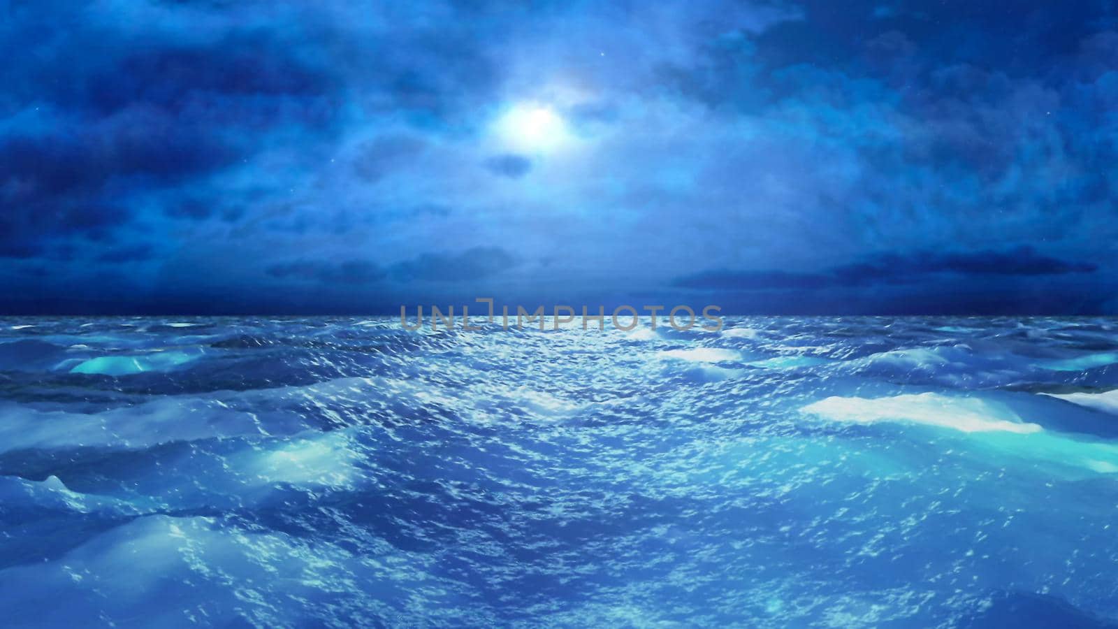 Abstract Background with nice Realistic Stormy Sea At Night