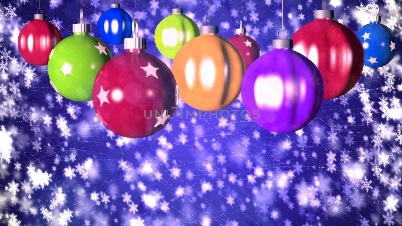 Christmas background with nice balls 3D rendering by designprojects