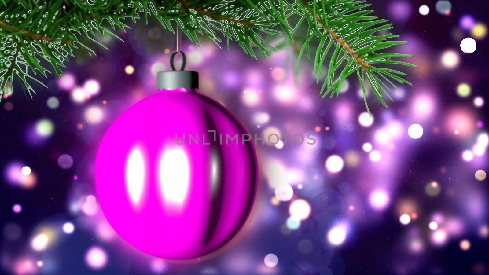 Christmas background with nice ball 3D rendering by designprojects