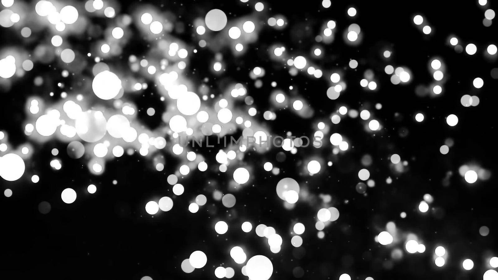 Background with nice black and white bokeh 3D rendering by designprojects