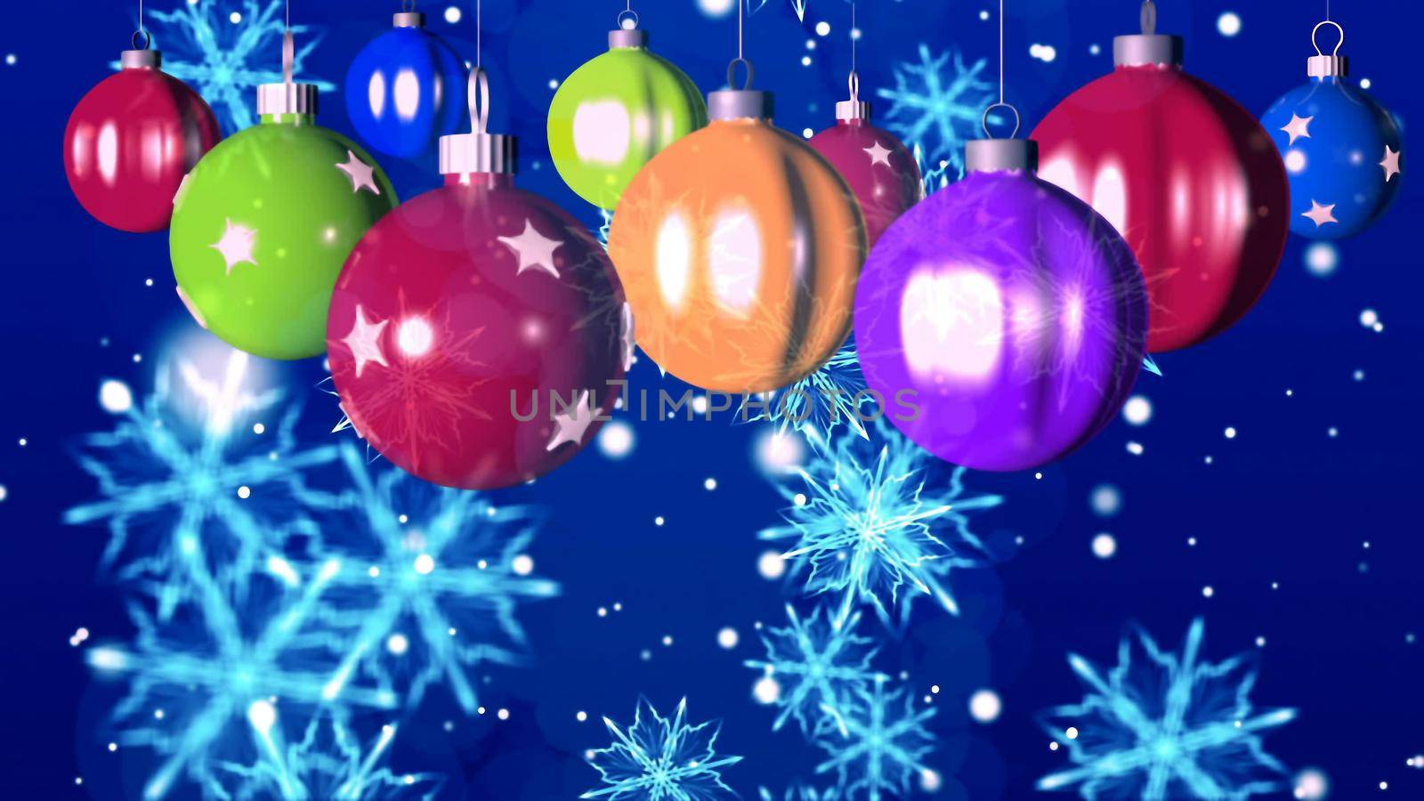 Christmas background with nice balls 3D rendering by designprojects