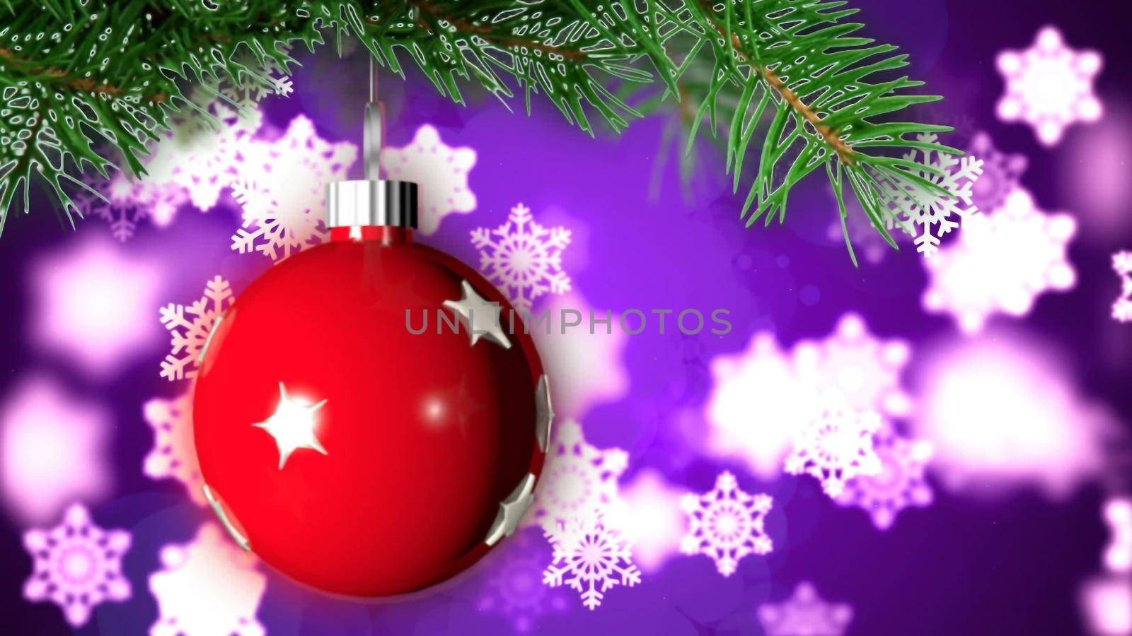 Christmas background with nice ball 3D rendering by designprojects