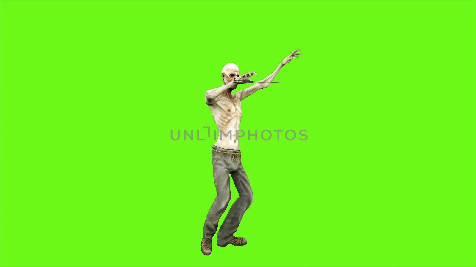 Zombie dance, seperated on green screen