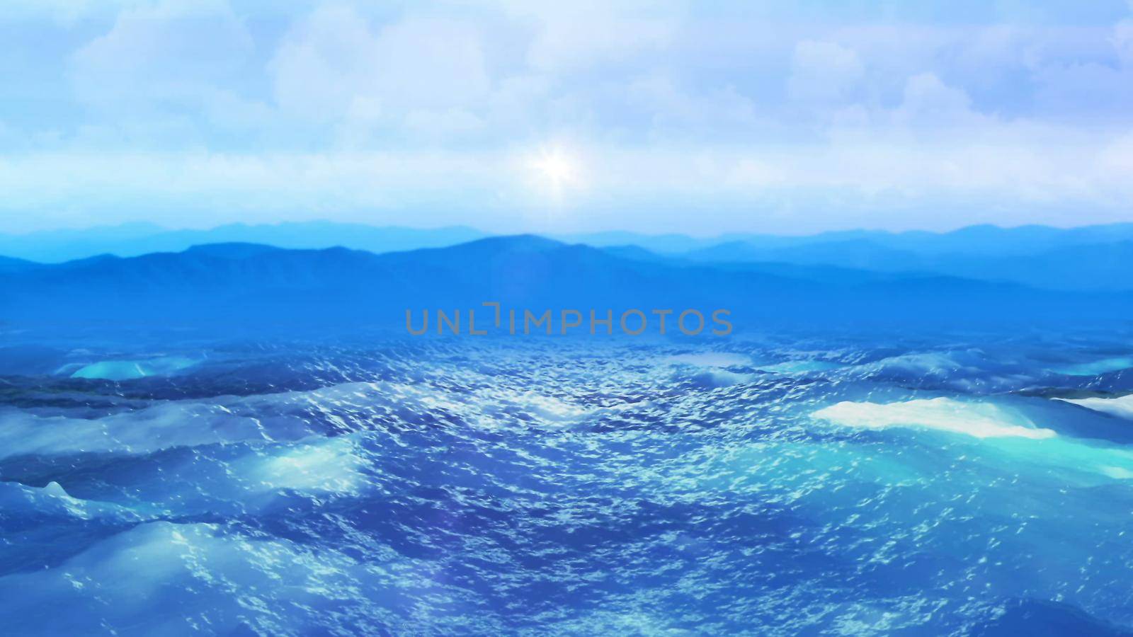 Realistic ocean, Abstract Background 3D rendering by designprojects