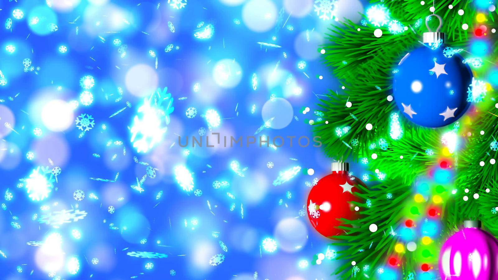 Christmas background with nice balls 3D rendering by designprojects