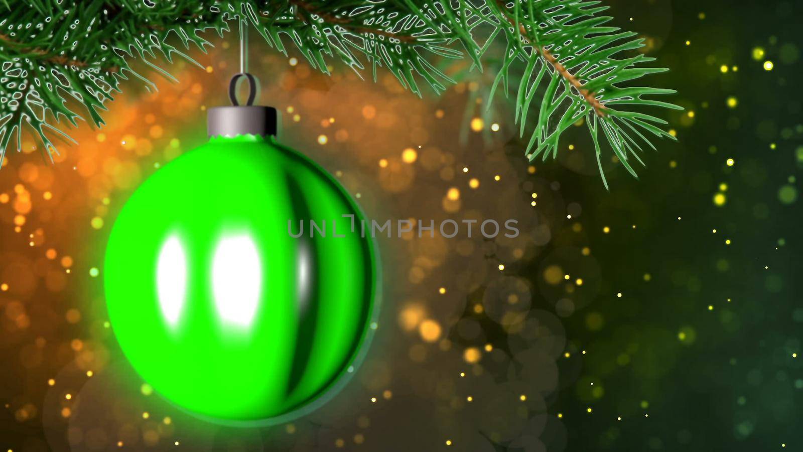 Christmas background with nice ball 3D rendering by designprojects