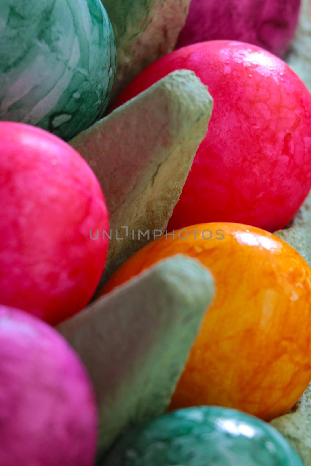 Easter eggs in a package. Bright spring holiday. by kip02kas