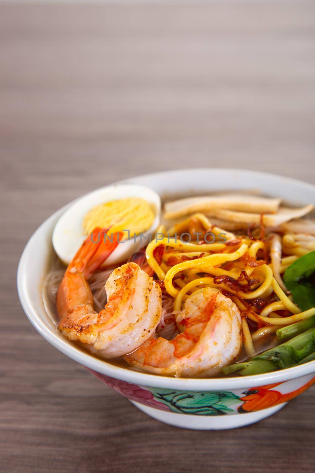 Spicy Prawn Noodle. A delicacy made popular by the Chinese in Malaysia