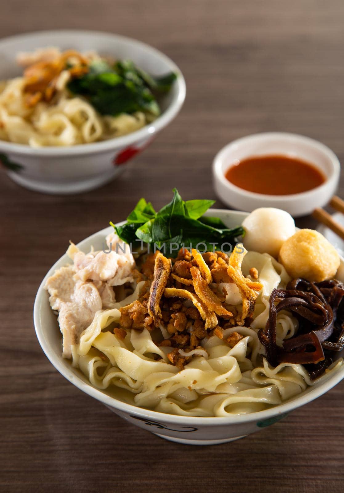 Malaysia hawker food - Pan Mee is made with a simple flour-based dough with anchovy broth by tehcheesiong
