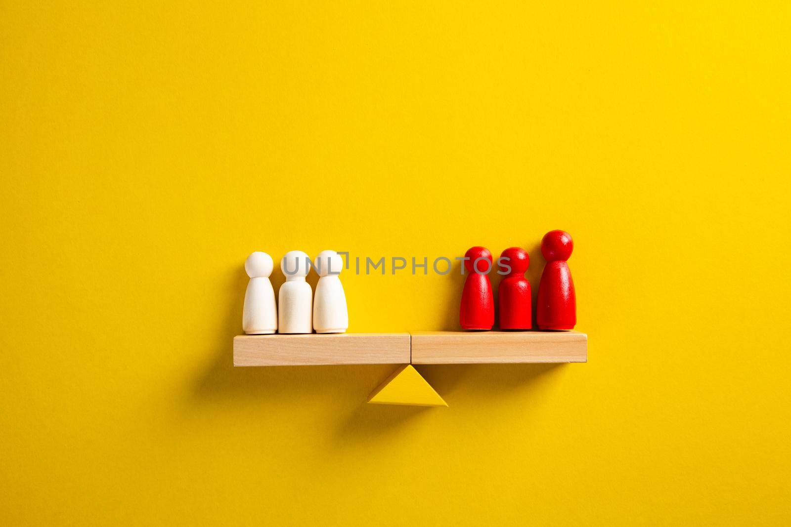 Uniqueness, balance, leadership and competition concept.