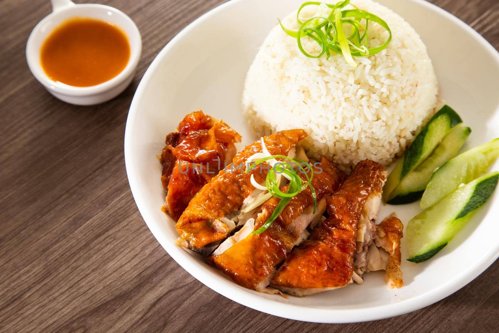 Roasted Chicken Rice from a hawker stall in Malaysia