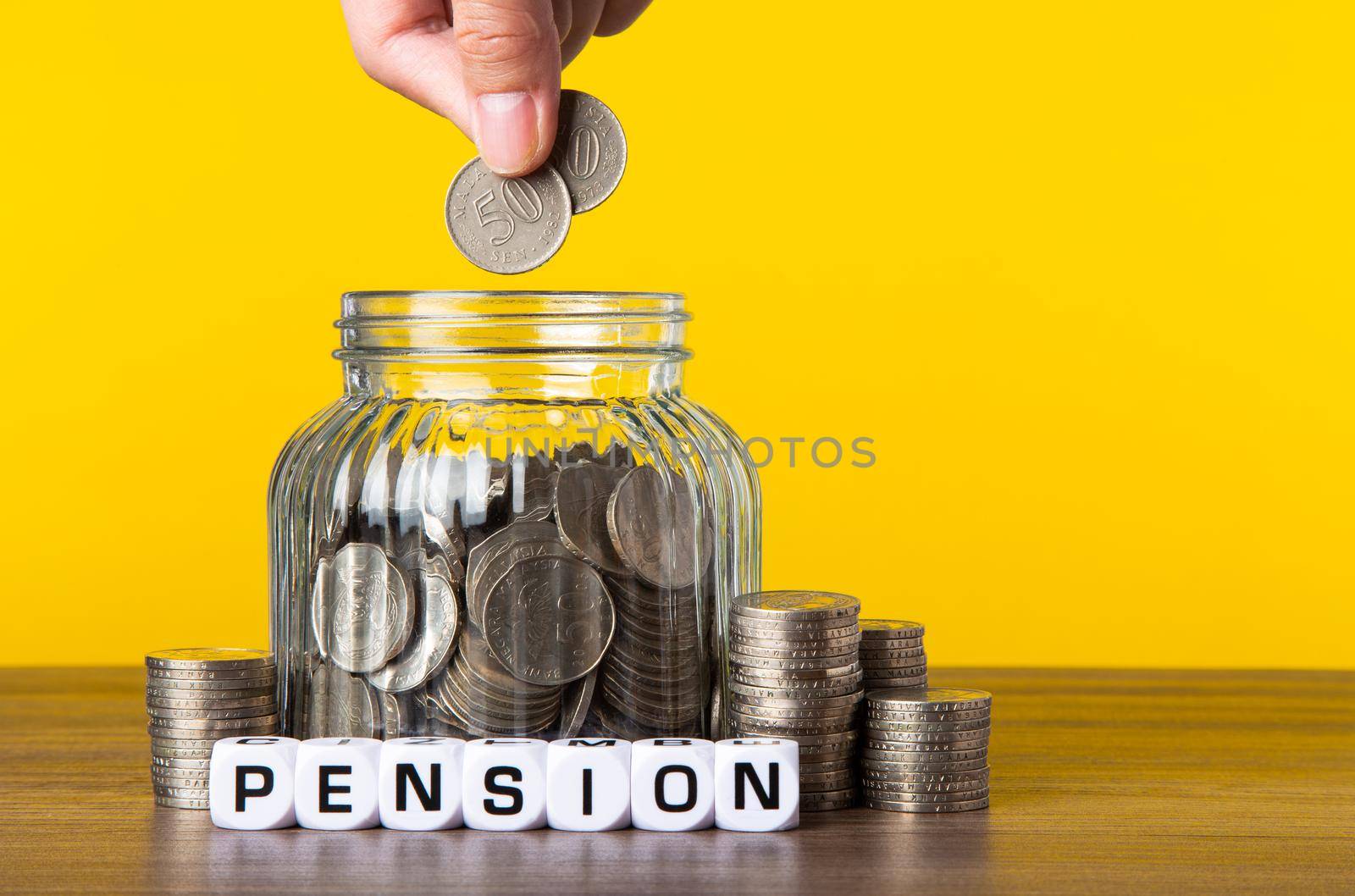 Saving money for retirement plan. Retirement Conceptual