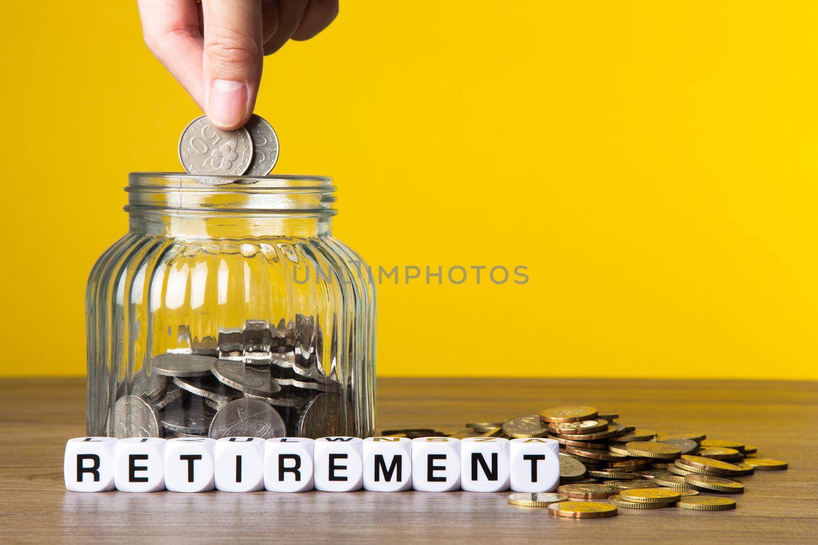 Saving money for retirement plan. Retirement Conceptual