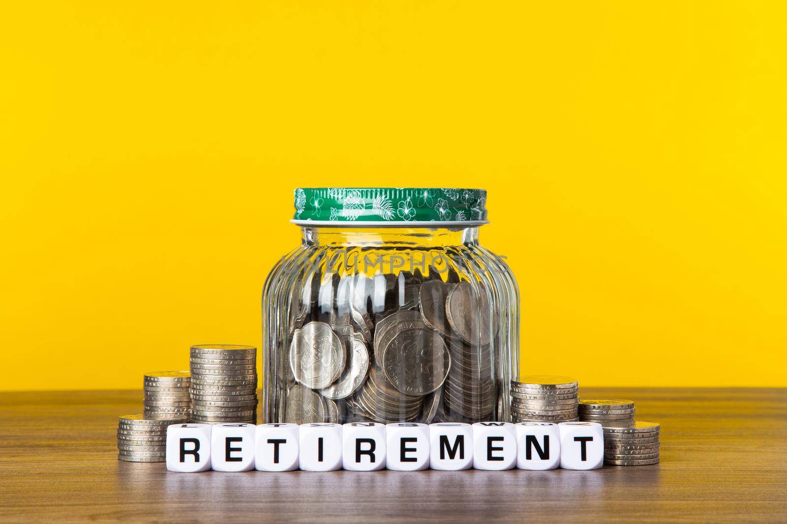 Saving money for retirement plan. Retirement Conceptual