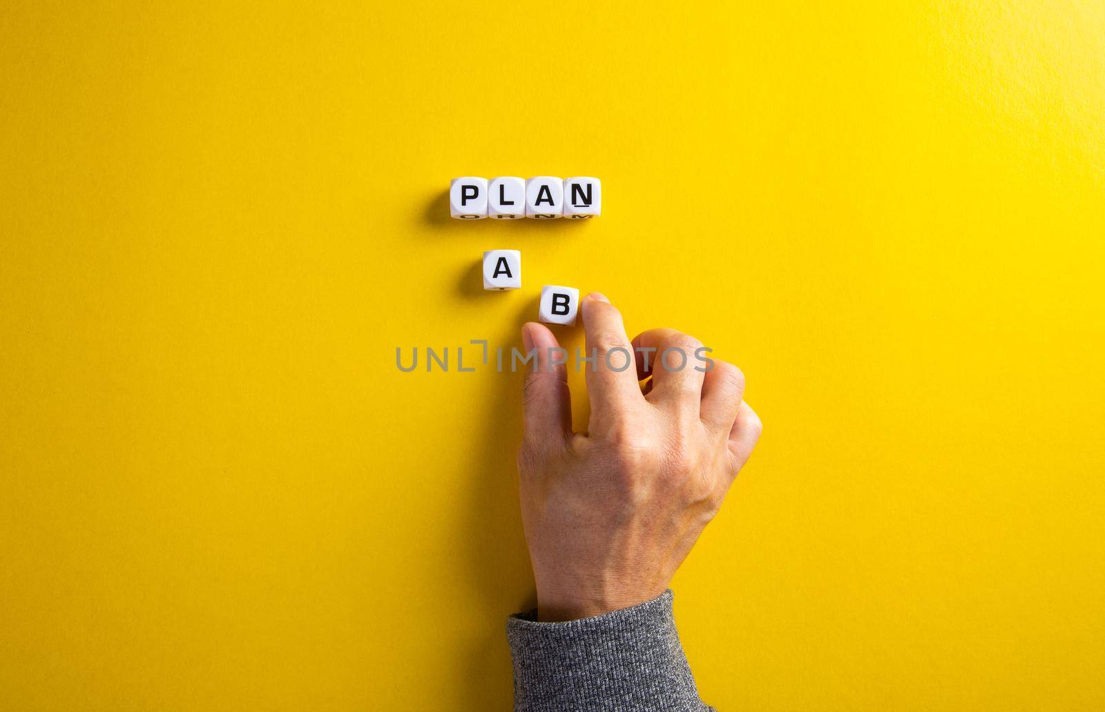 Choice of plan a or plan b. Business strategy, failure analysis and not give up.