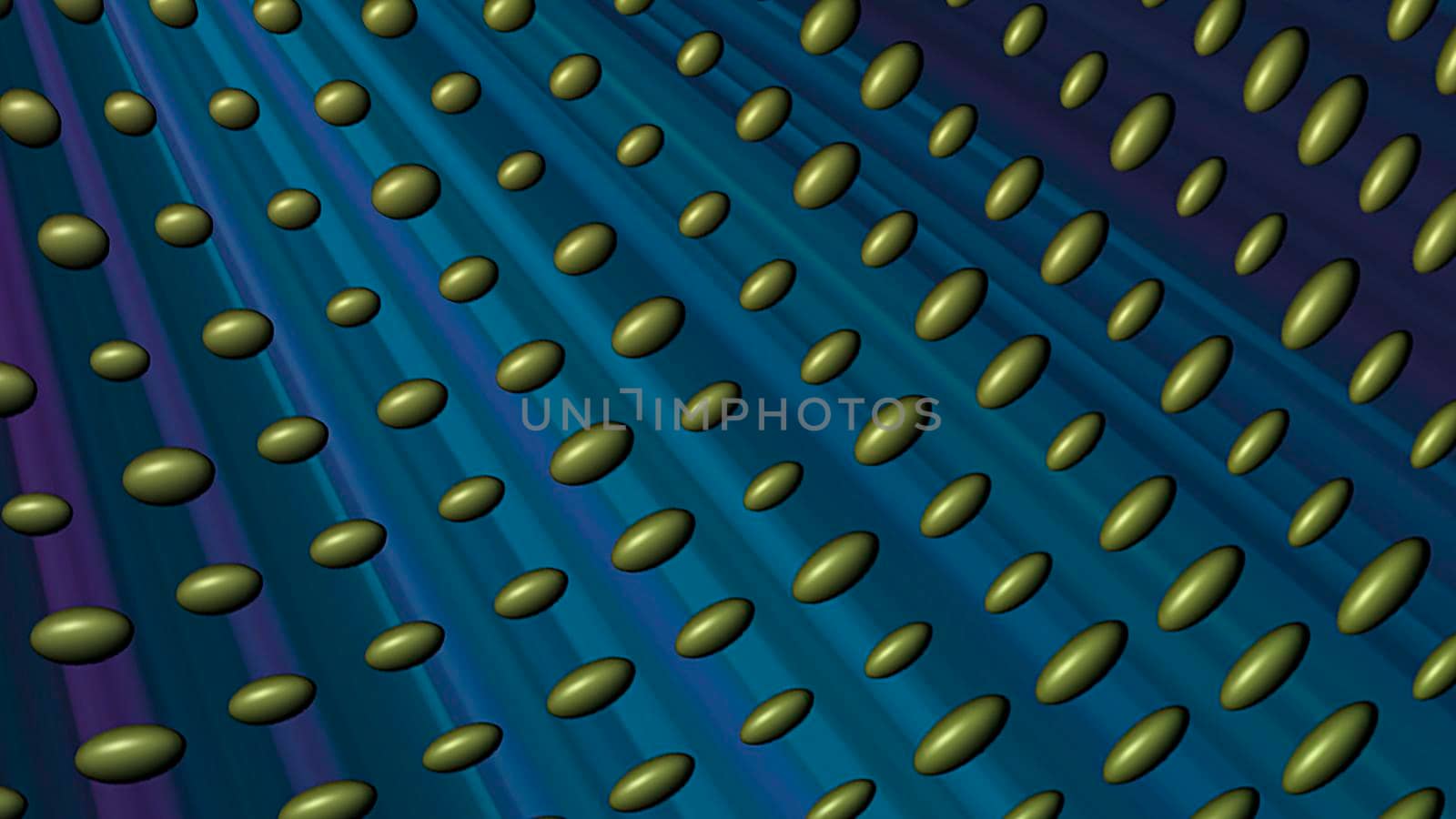 Abstract blue background with green spheres. 3d image