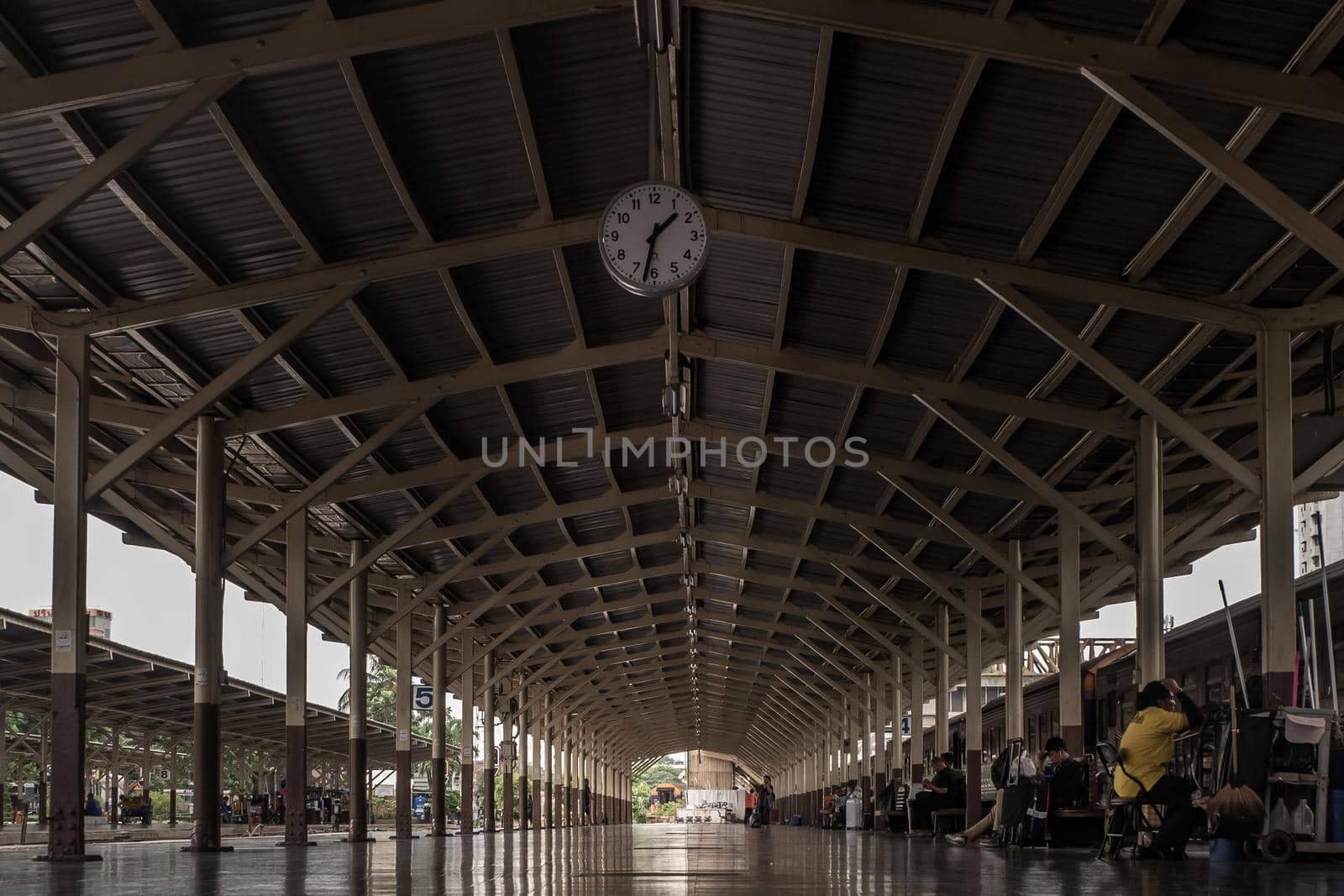 Bangkok, thailand - Jul 7, 2019 : Surroundings around Bangkok Railway Station. Bangkok Railway Station or Hua Lamphong Station is the main railway station in Bangkok, Thailand.