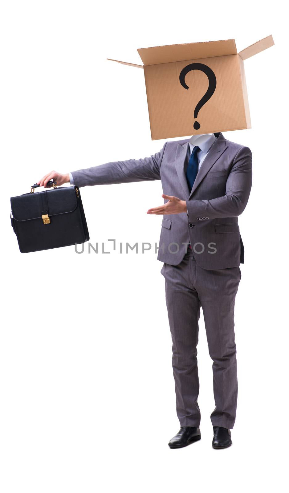 Businessman asking questions in business concept