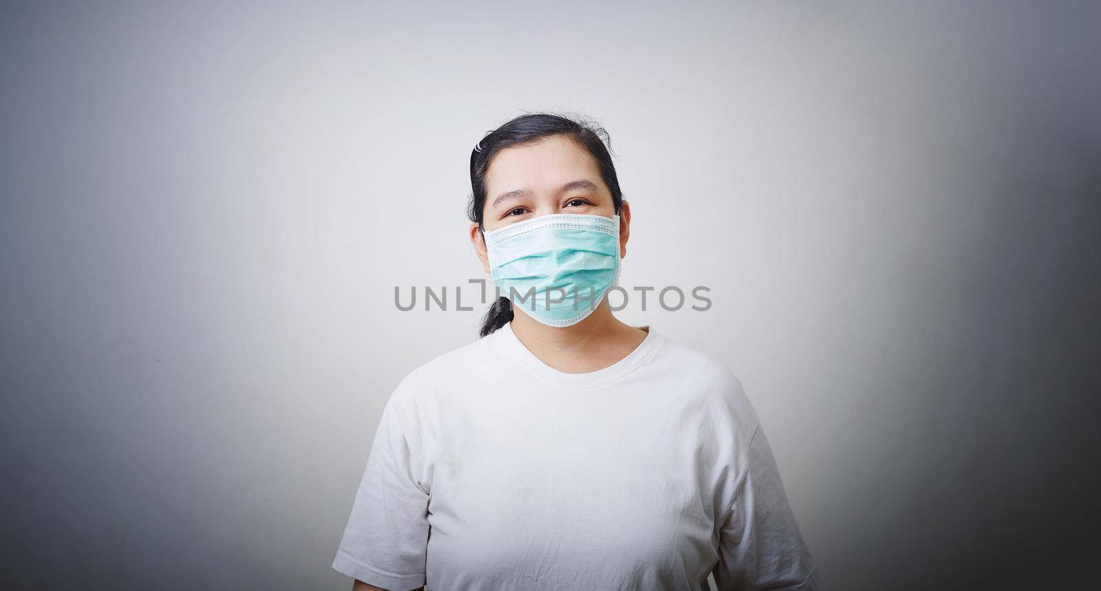 Asian woman with mask by Wasant
