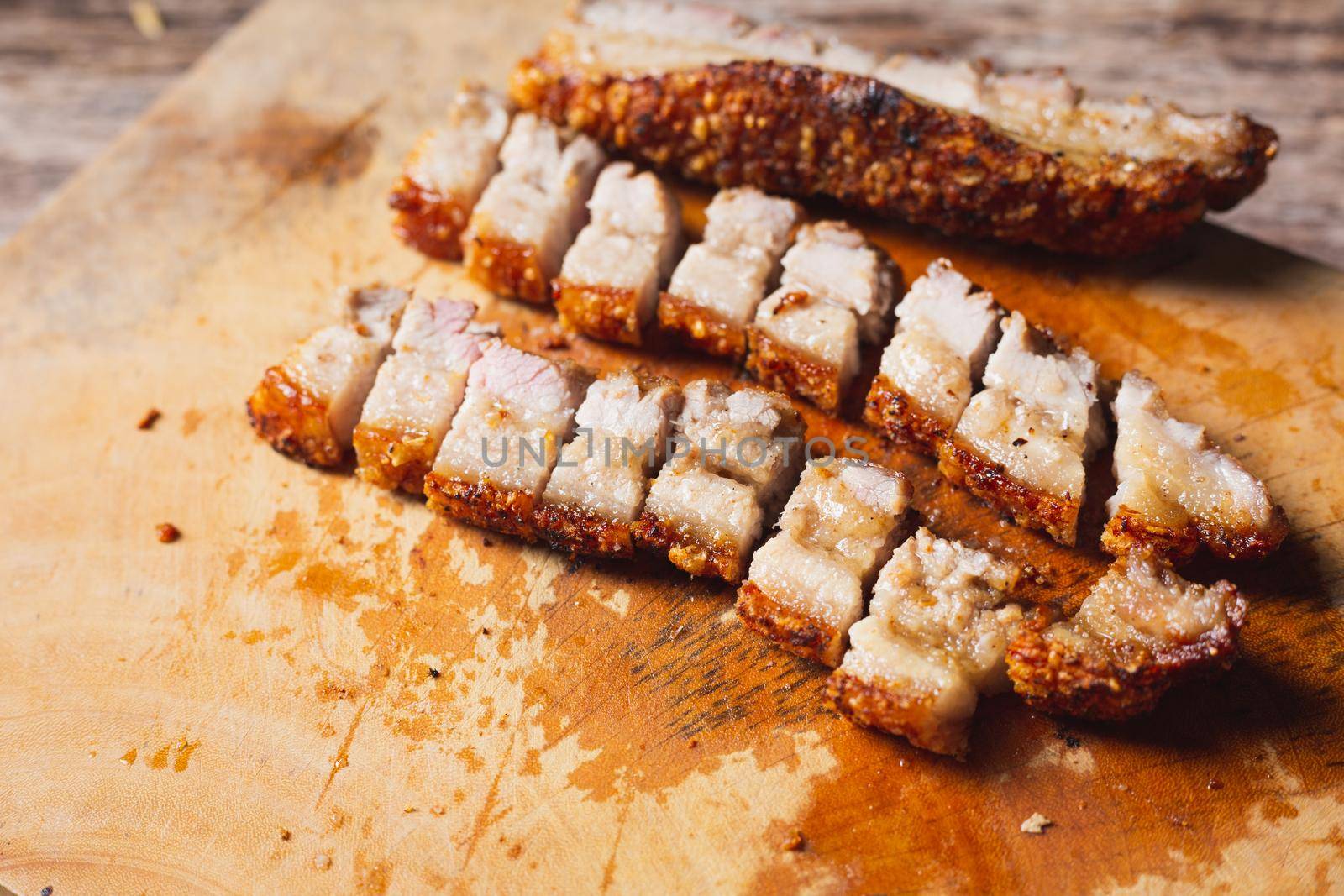 Roast Pork Belly on wooden  by Wasant