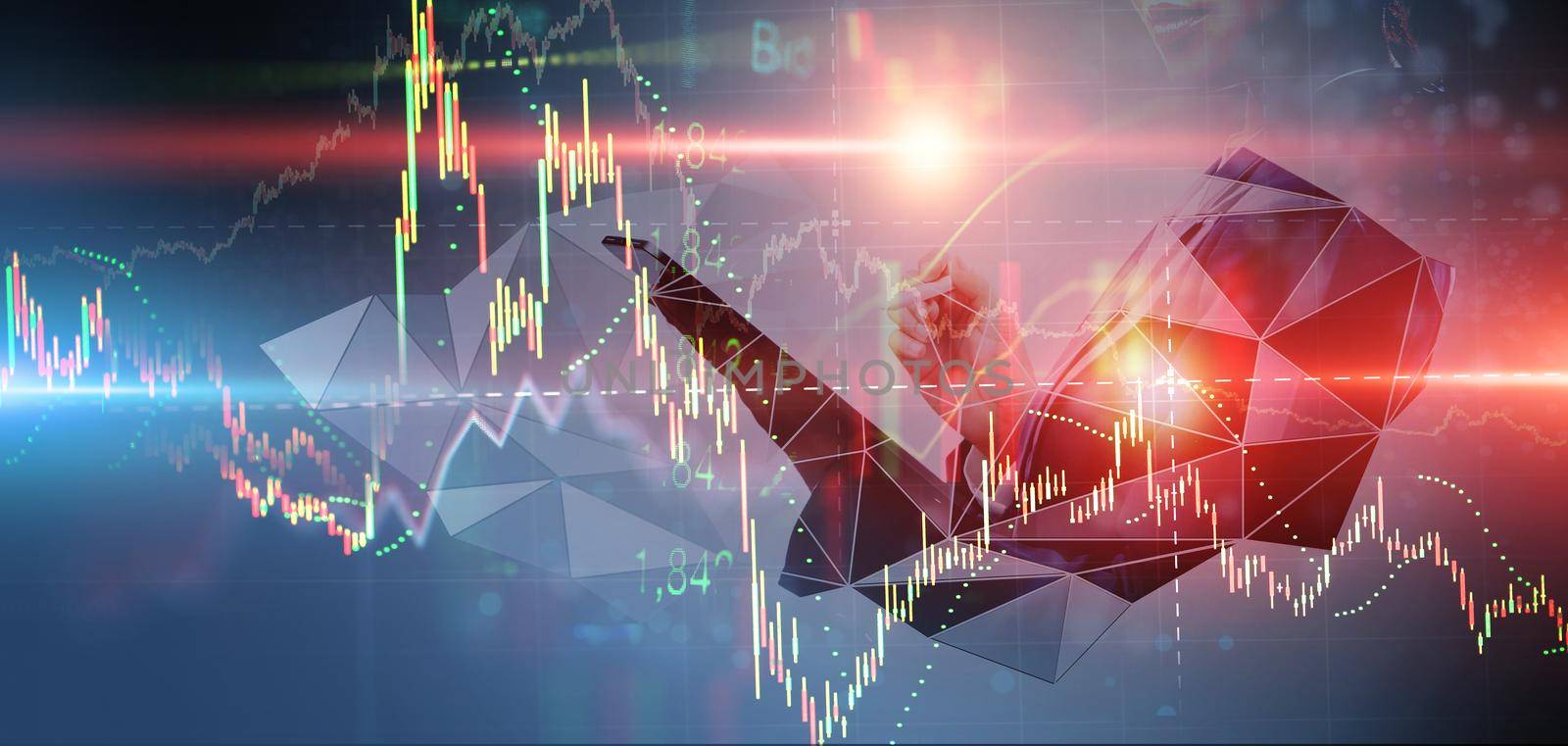 Stock market or forex trading graph in graphic concept, Abstract finance background, Analysis program