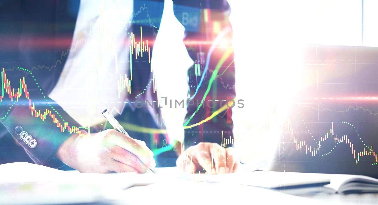 Stock market or forex trading graph in graphic concept, Abstract finance background, Businessman or Analystman