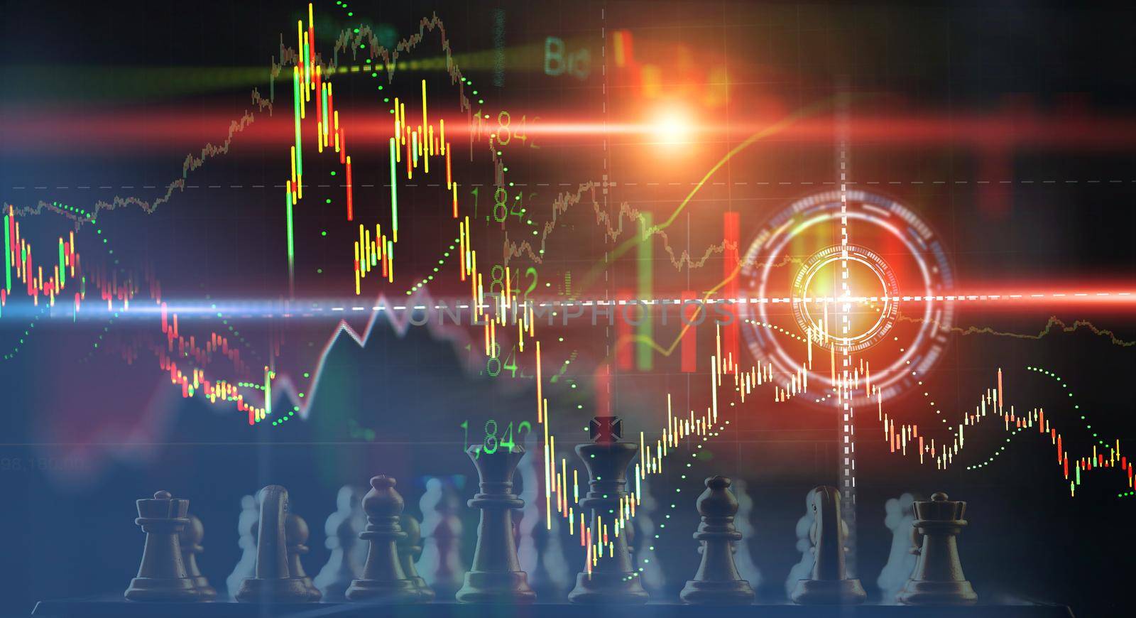 Stock market or forex trading graph in graphic concept, Abstract finance background, Analysis program